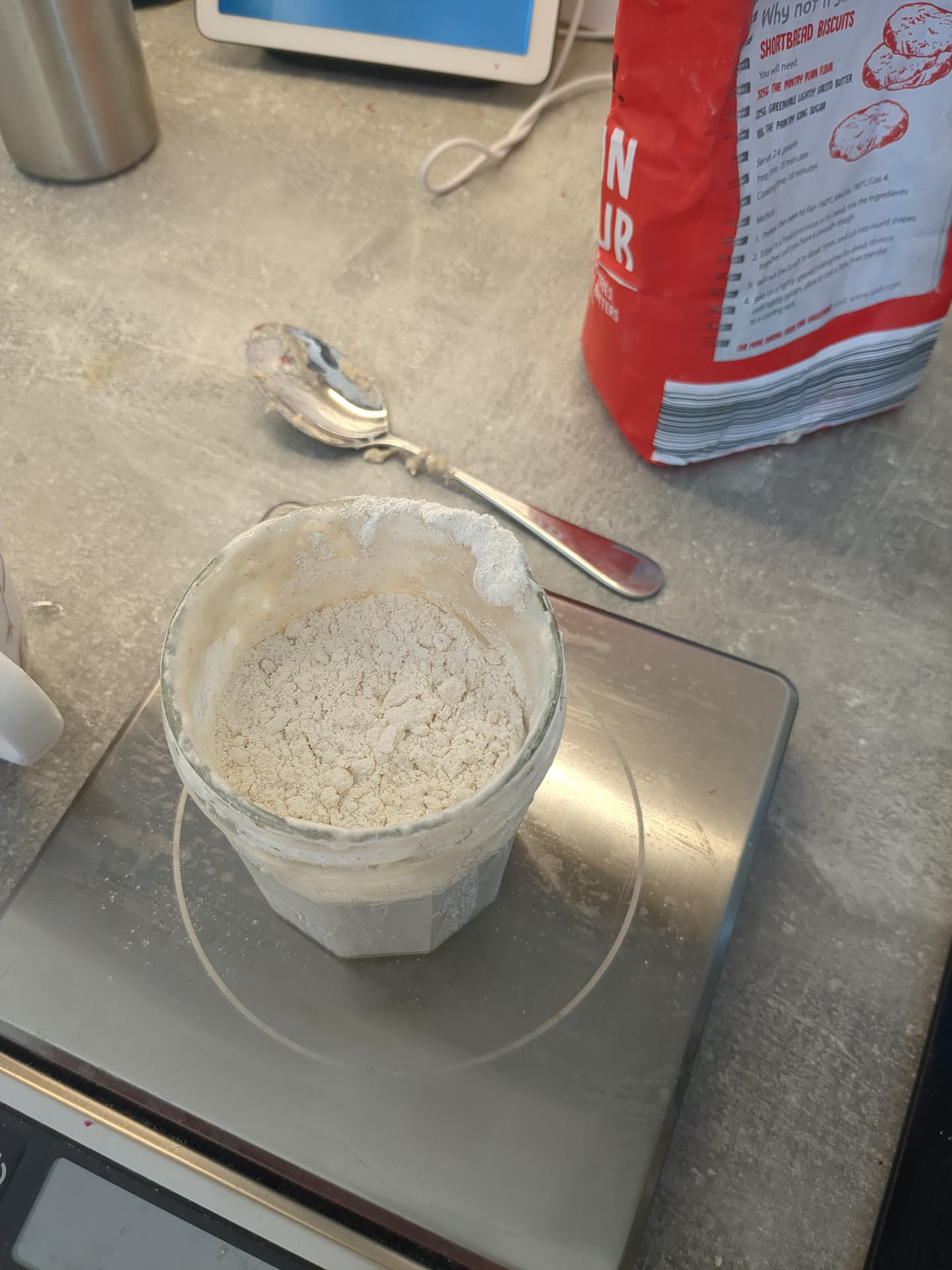 Jar refilled with flour and water