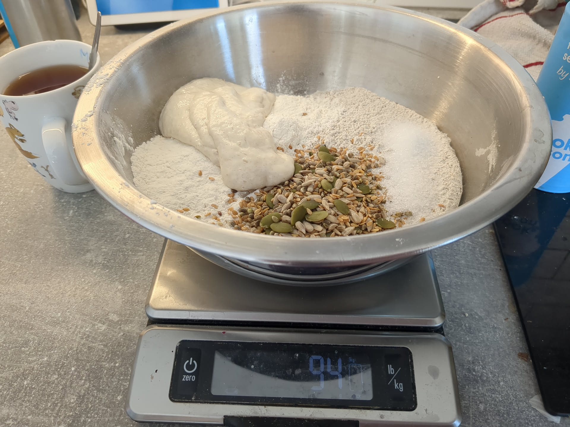 Bowl with raw ingredients